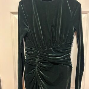 Express Green Velvet Mini Dress Small